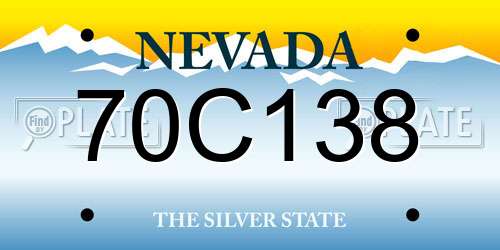 70C138 Nevada License Plate