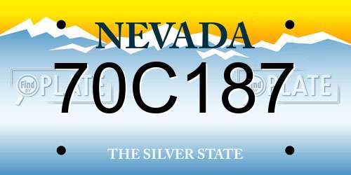 70C187 Nevada License Plate