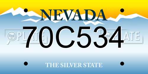 70C534 Nevada License Plate