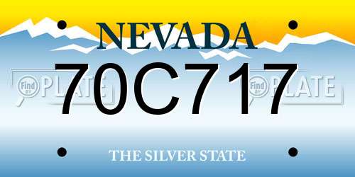 70C717 Nevada License Plate