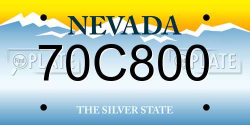 70C800 Nevada License Plate