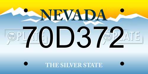 70D372 Nevada License Plate