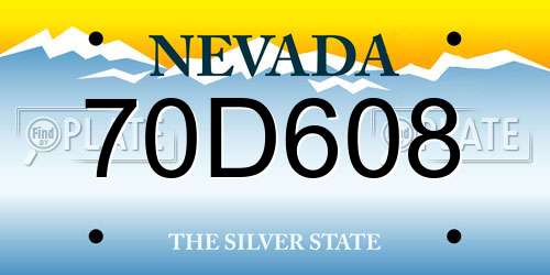 70D608 Nevada License Plate