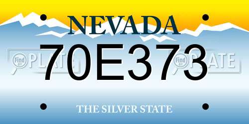 70E373 Nevada License Plate