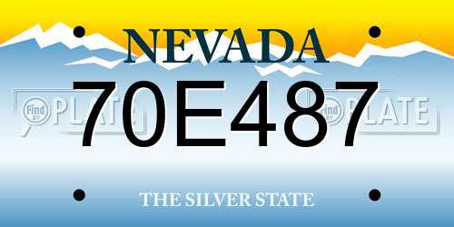70E487 Nevada License Plate