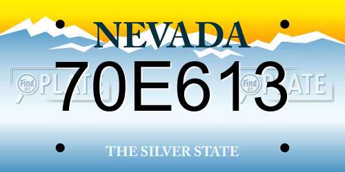 70E613 Nevada License Plate
