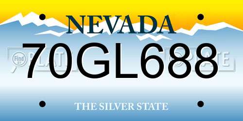 70GL688 Nevada License Plate