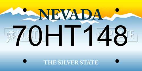70HT148 Nevada License Plate