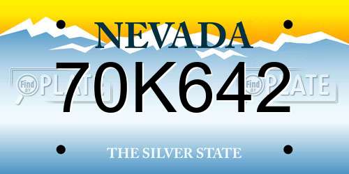 70K642 Nevada License Plate