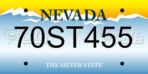 70ST455 Nevada License Plate