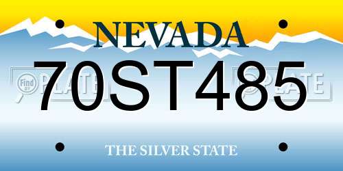 70ST485 Nevada License Plate