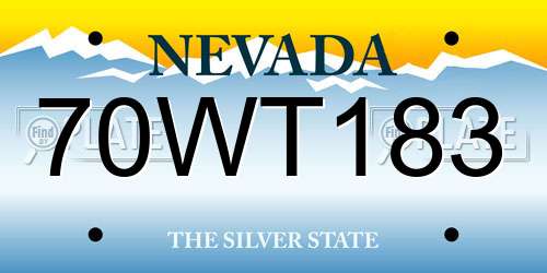 70WT183 Nevada License Plate