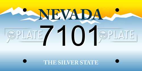 7101 Nevada License Plate
