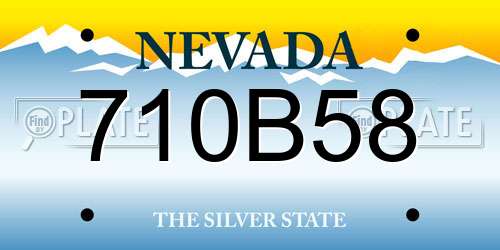 710B58 Nevada License Plate
