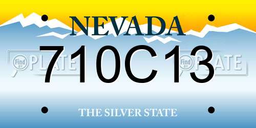 710C13 Nevada License Plate
