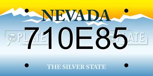 710E85 Nevada License Plate