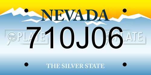 710J06 Nevada License Plate