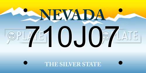 710J07 Nevada License Plate