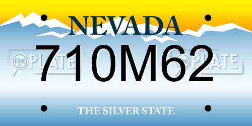 710M62 Nevada License Plate