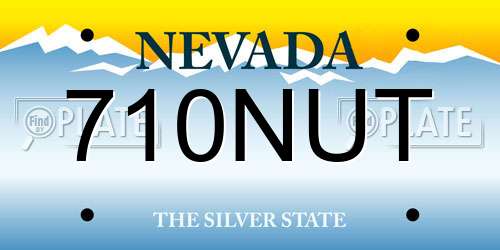 710NUT Nevada License Plate