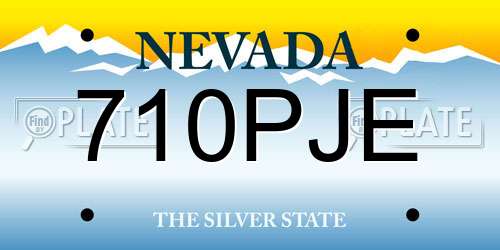 710PJE Nevada License Plate