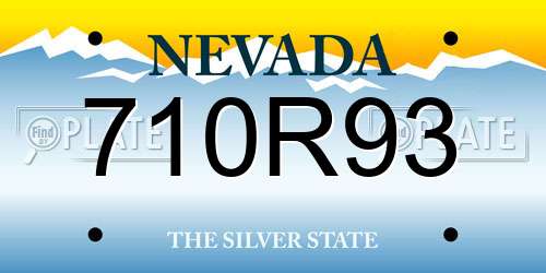710R93 Nevada License Plate