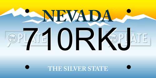 710RKJ Nevada License Plate