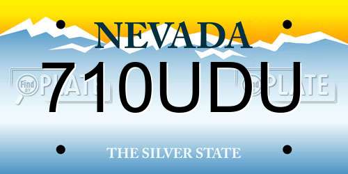 710UDU Nevada License Plate