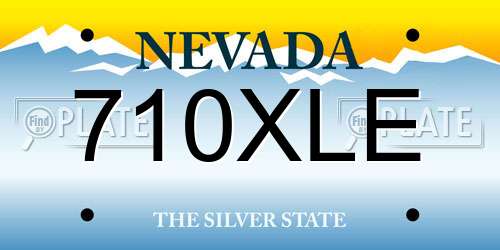 710XLE Nevada License Plate