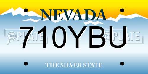 710YBU Nevada License Plate