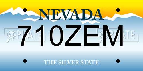 710ZEM Nevada License Plate