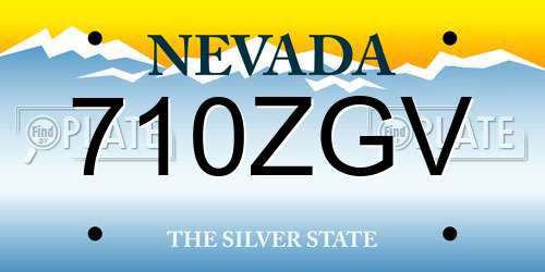710ZGV Nevada License Plate