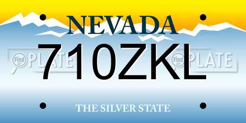 710ZKL Nevada License Plate