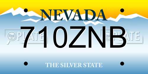 710ZNB Nevada License Plate