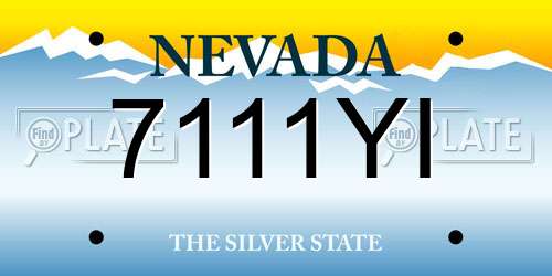 7111YI Nevada License Plate