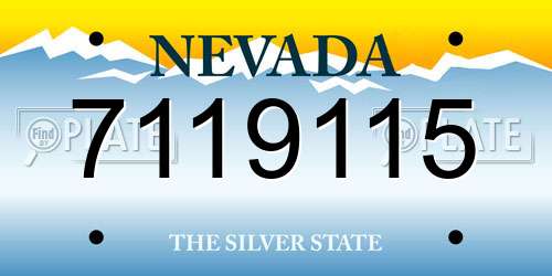 7119115 Nevada License Plate
