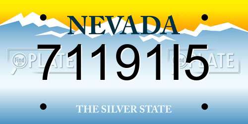 71191I5 Nevada License Plate
