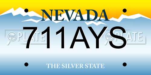 711AYS Nevada License Plate