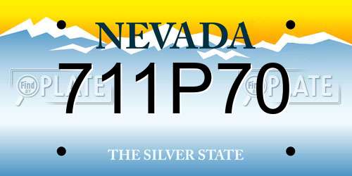 711P70 Nevada License Plate