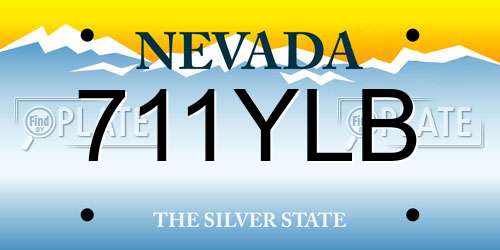 711YLB Nevada License Plate