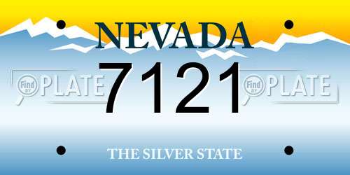 7121 Nevada License Plate