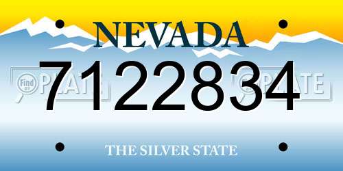 7122834 Nevada License Plate