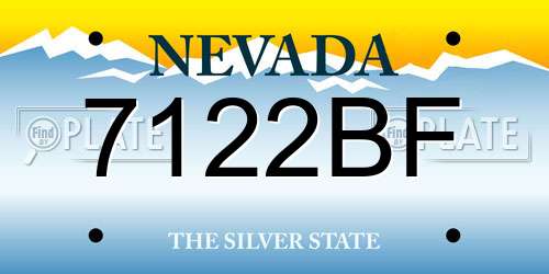 7122BF Nevada License Plate