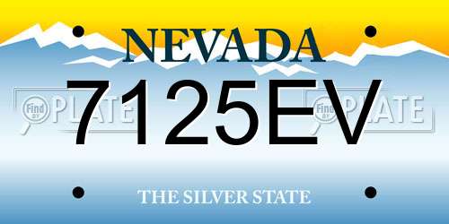 7125EV Nevada License Plate