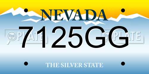 7125GG Nevada License Plate
