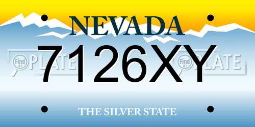 7126XY Nevada License Plate