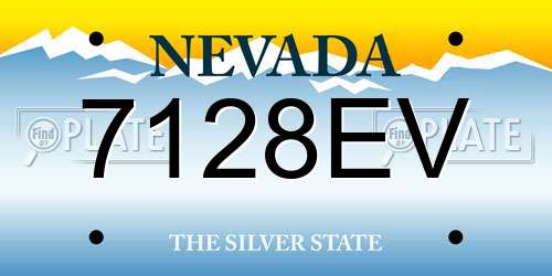 7128EV Nevada License Plate