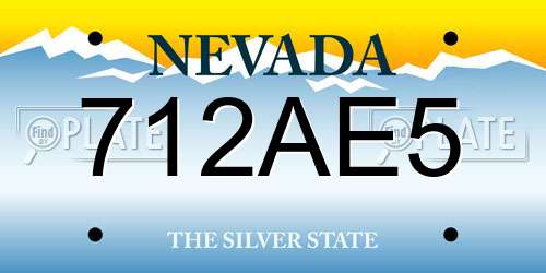 712AE5 Nevada License Plate