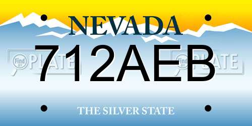 712AEB Nevada License Plate