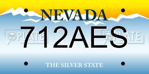 712AES Nevada License Plate
